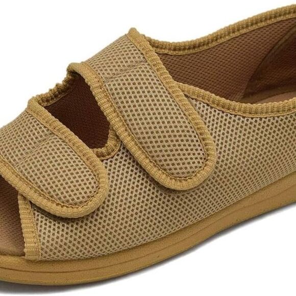 W Lesvago Beige Adjustable Diabetic/Edema/Arthritis Sz 8 - Picture 1 of 8